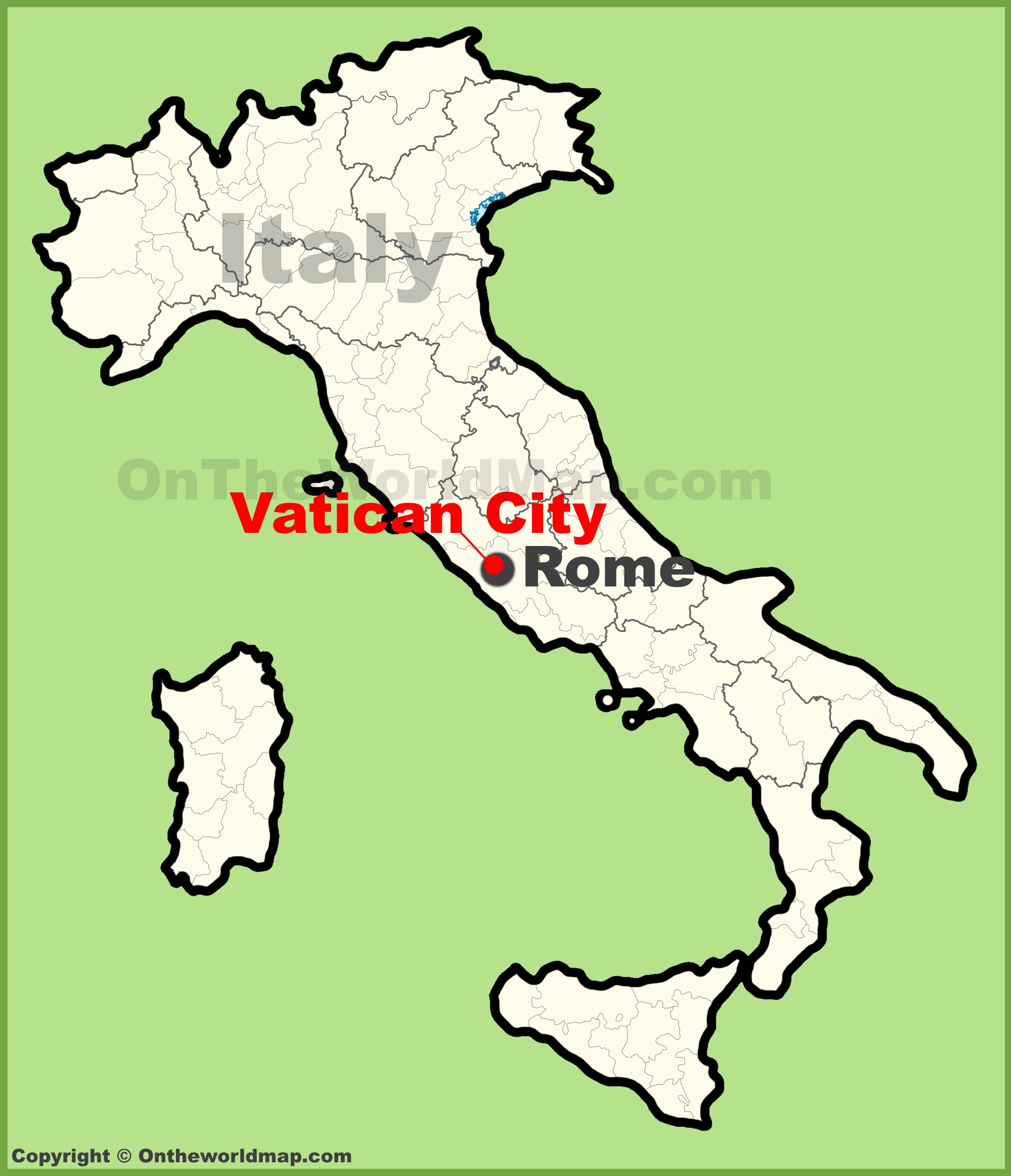 Vatican City Location On The Map Of Italy