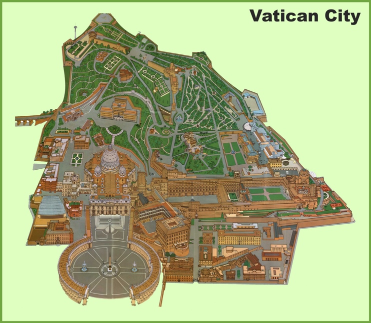 Vatican City pictorial travel map