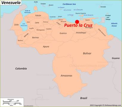 Puerto la Cruz Location Map