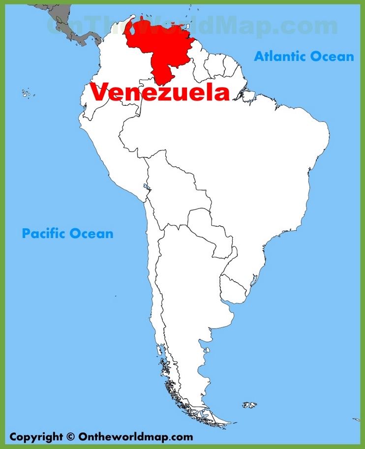 Venezuela location on the South America map