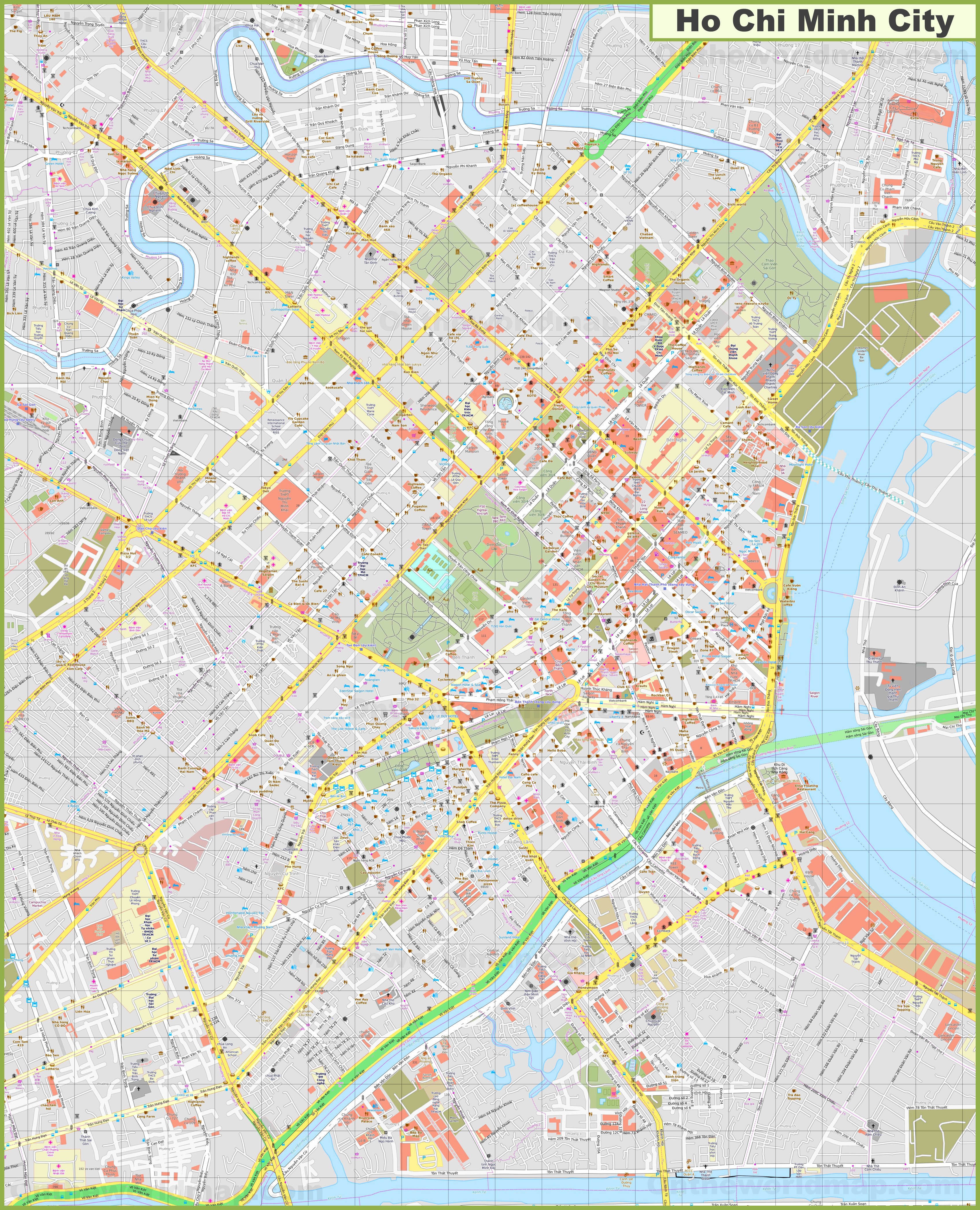 Large Detailed Map Of Ho Chi Minh City