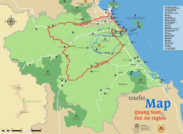 Quảng Nam Province tourist map