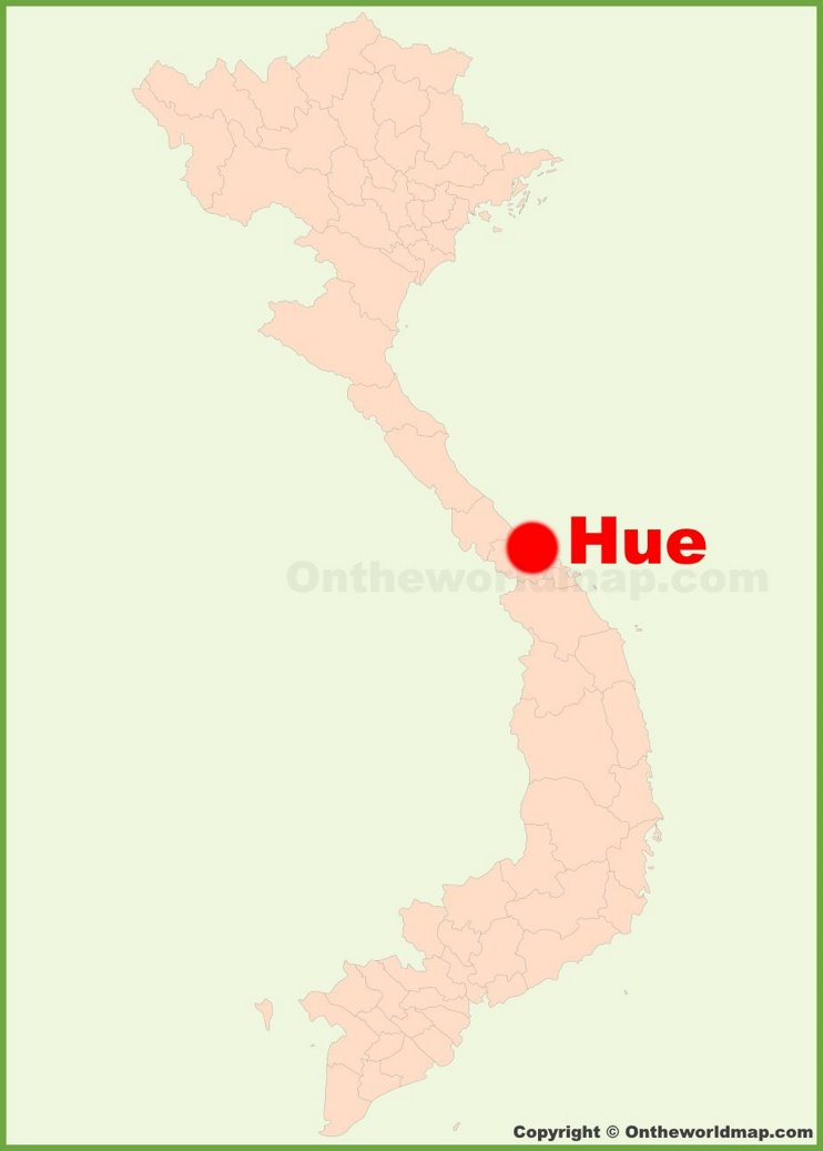 Hue location on the Vietnam Map