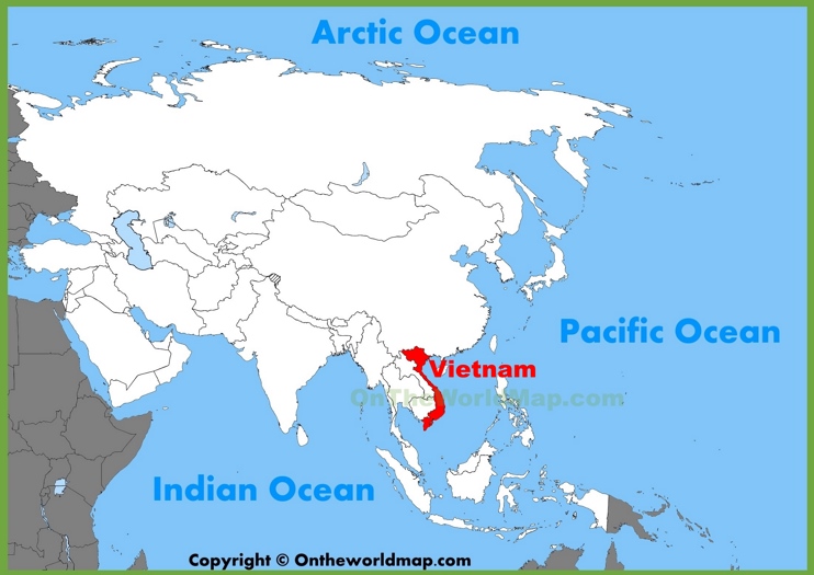 Vietnam location on the Asia map