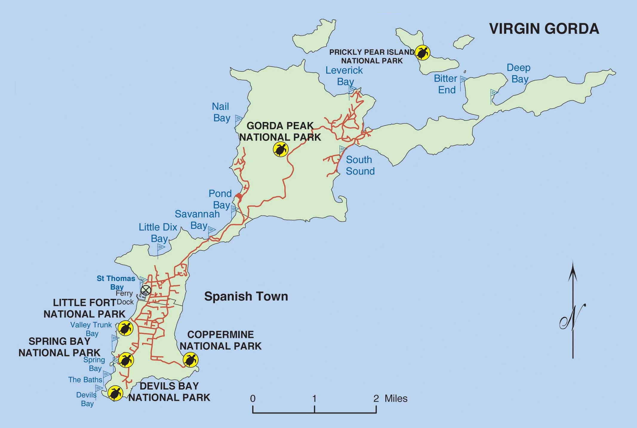 Map of Virgin Gorda island