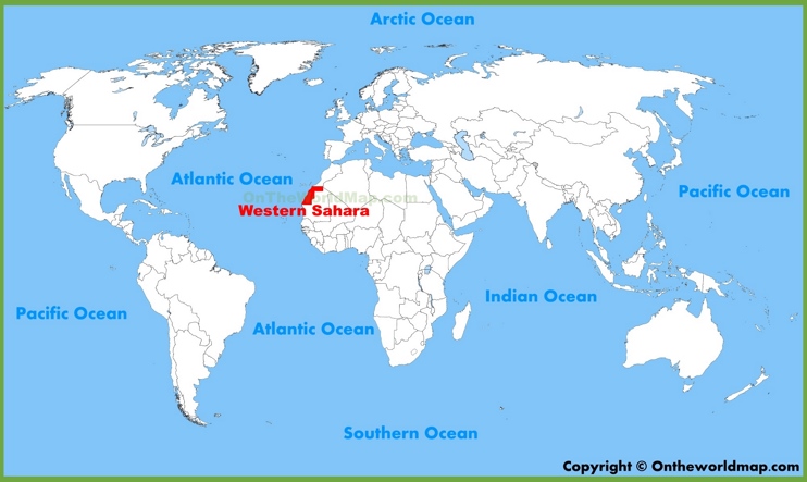 Western Sahara location on the World Map