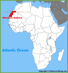 Western Sahara location on the Africa map