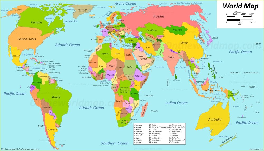 World Political Map With Countries