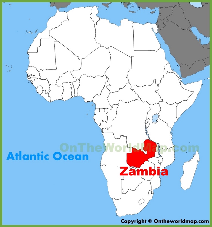 Zambia location on the Africa map