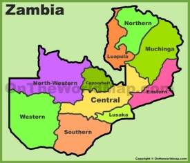 Zambia provinces map