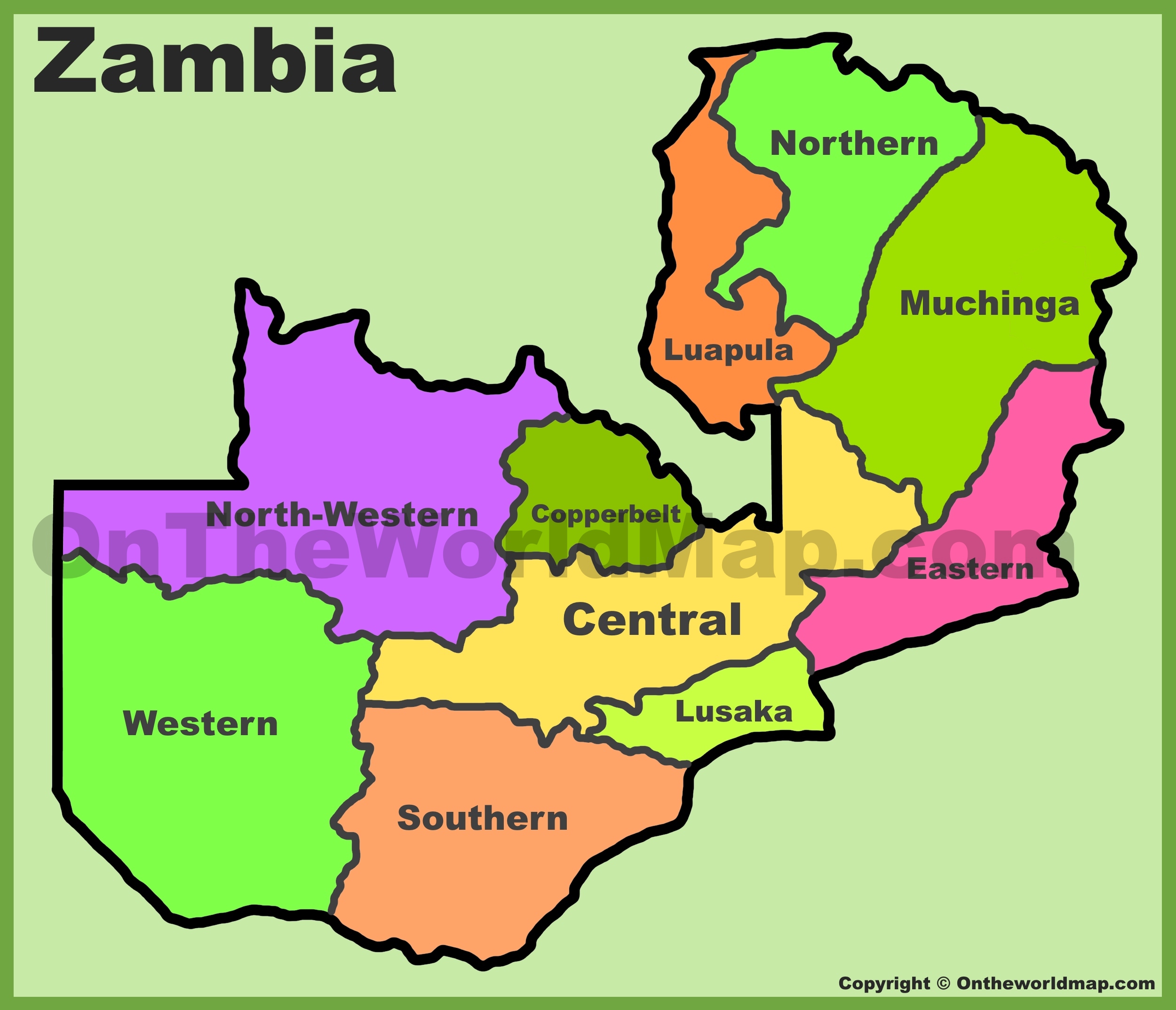 Map Of Zambia Africa Topographic Map Of Usa With States 