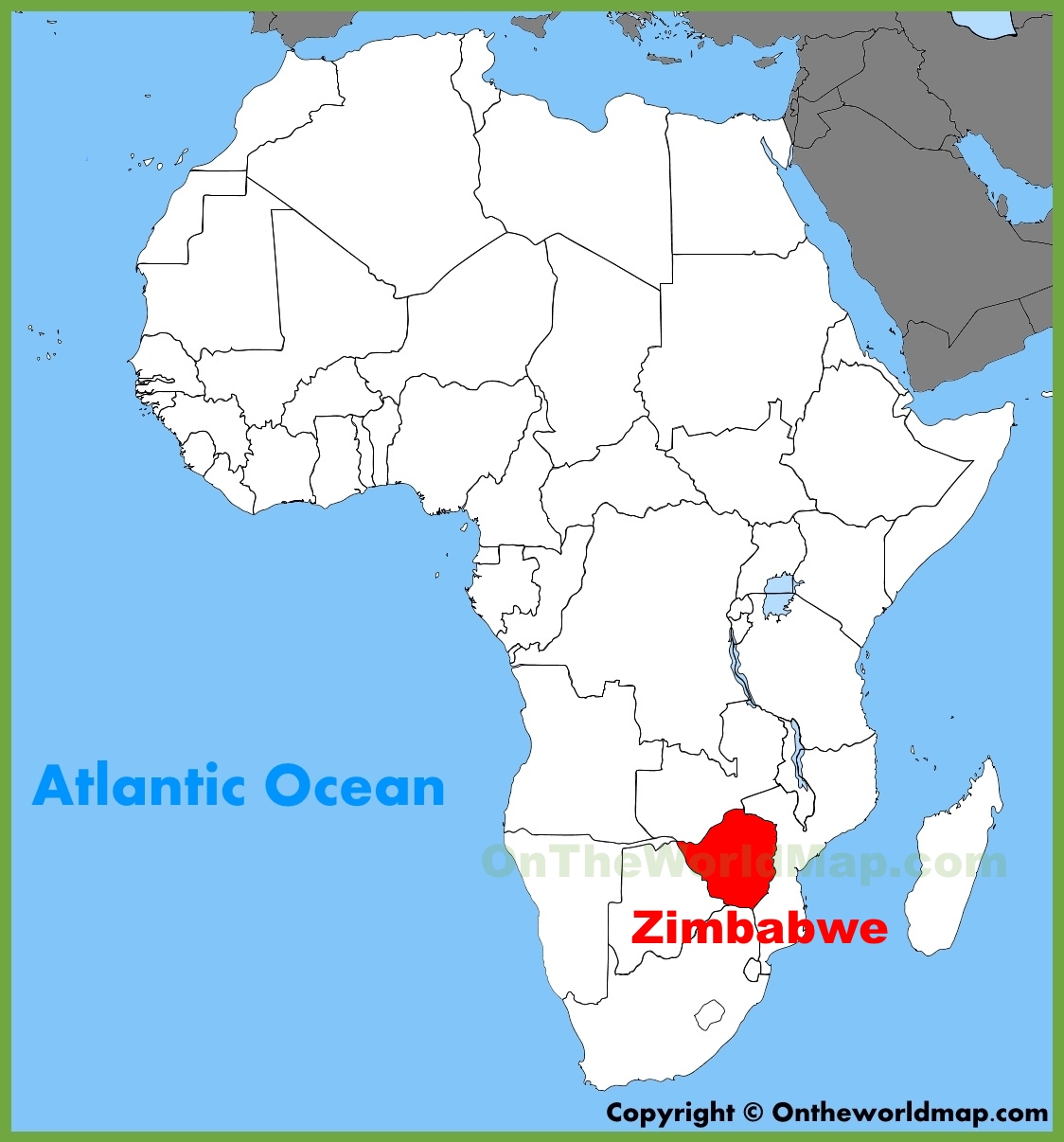 Zimbabwe Location On The Africa Map