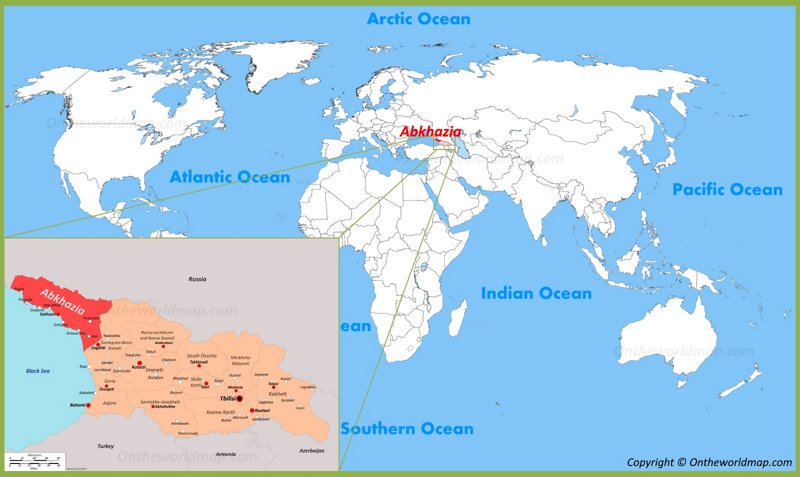 Abkhazia location on the World Map 