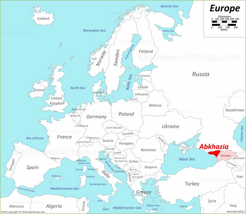 Abkhazia Location On The Europe Map