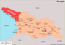 Abkhazia Location On The Georgia Map