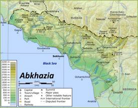 Abkhazia Physical Map