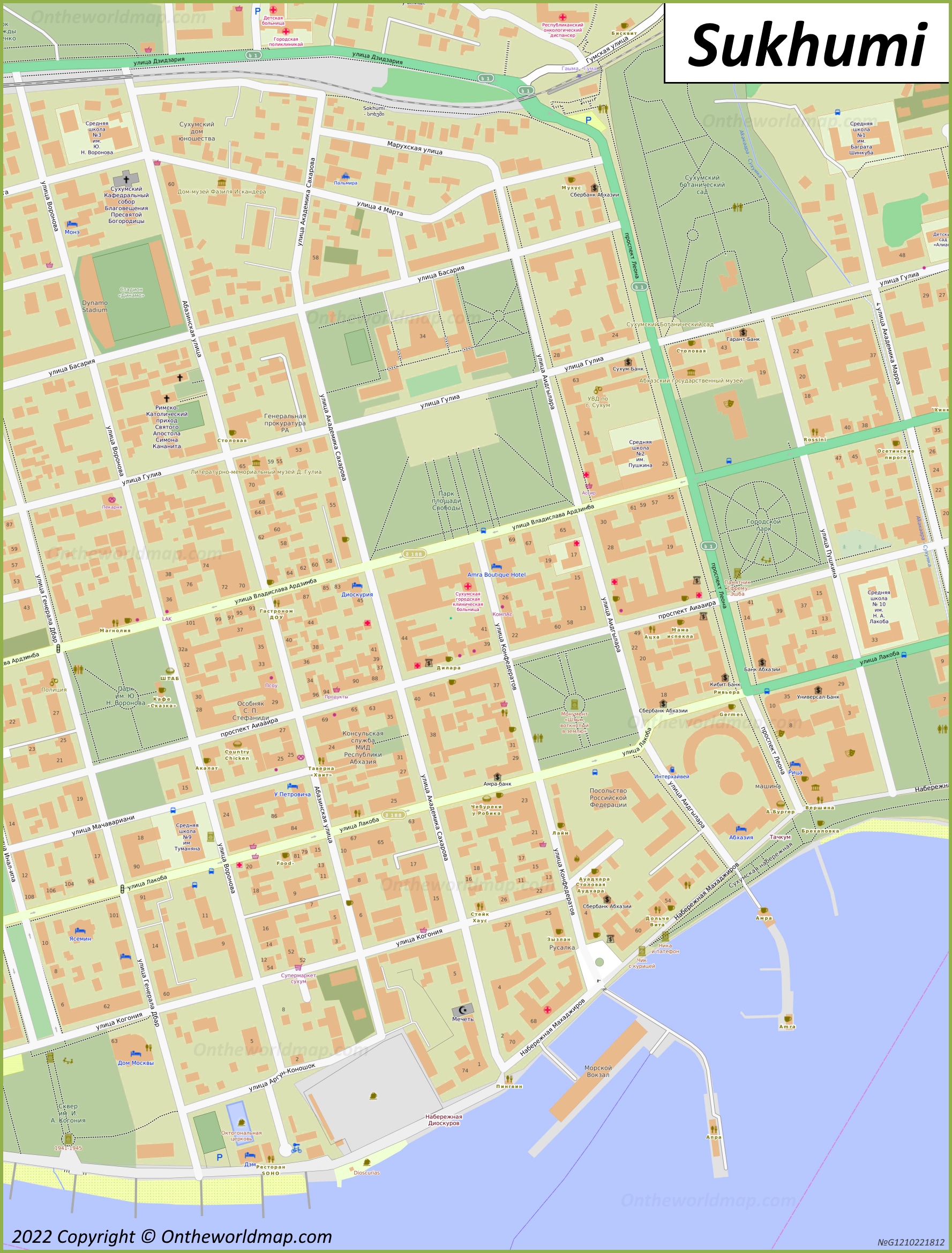 Sukhumi City Centre Map
