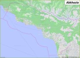Detailed map of Abkhazia