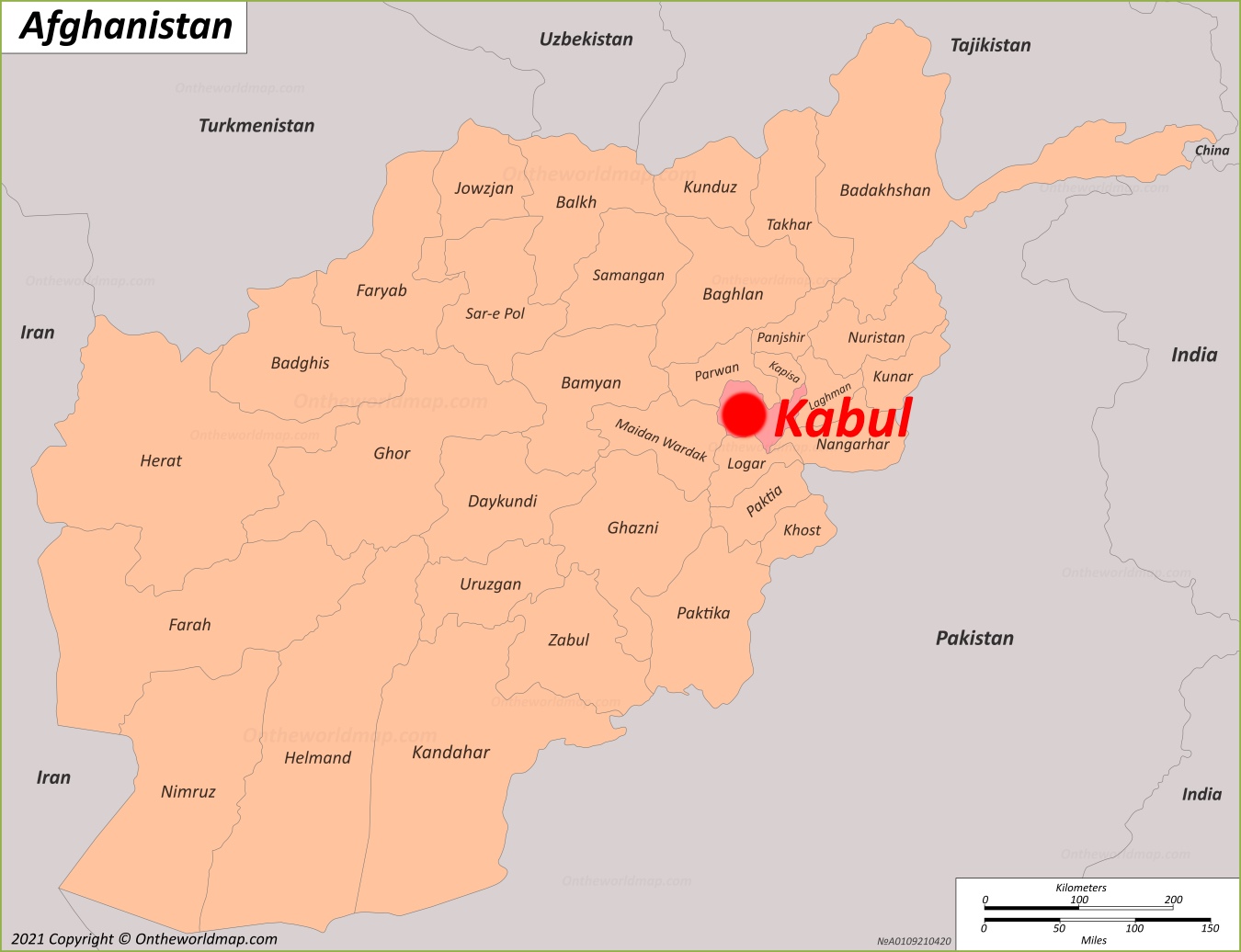 Kabul Location Map