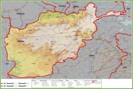 Large detailed map of Afghanistan with cities and towns