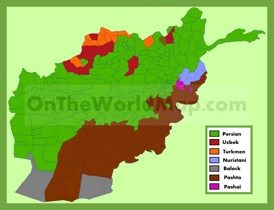 Map of languages in Afghanistan