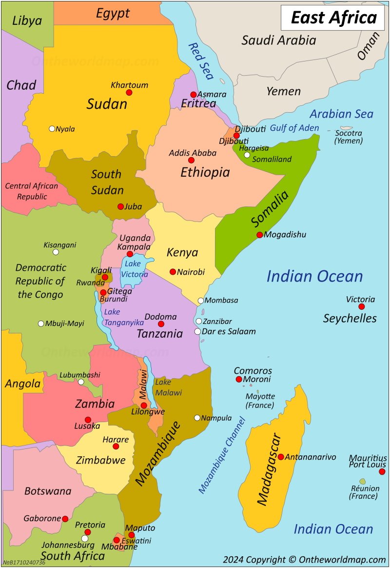 Map of Eastern Africa