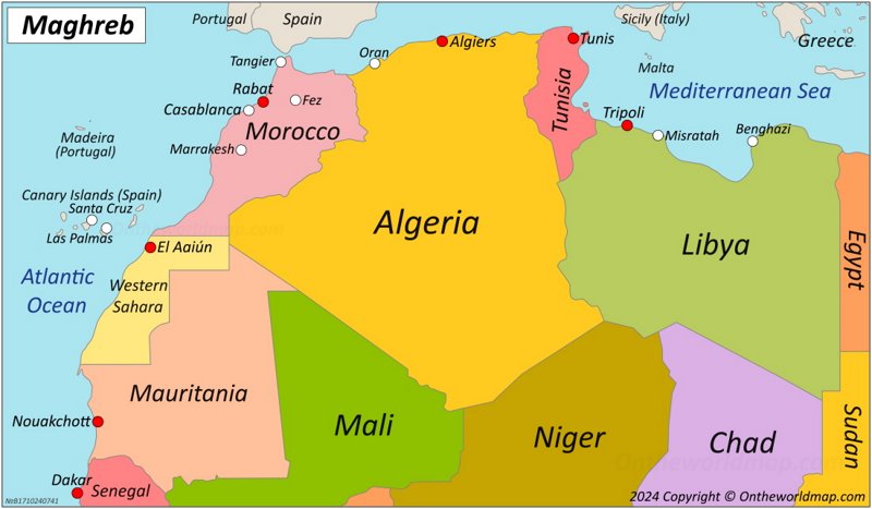 Map of Maghreb