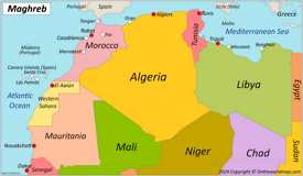 Map of Maghreb