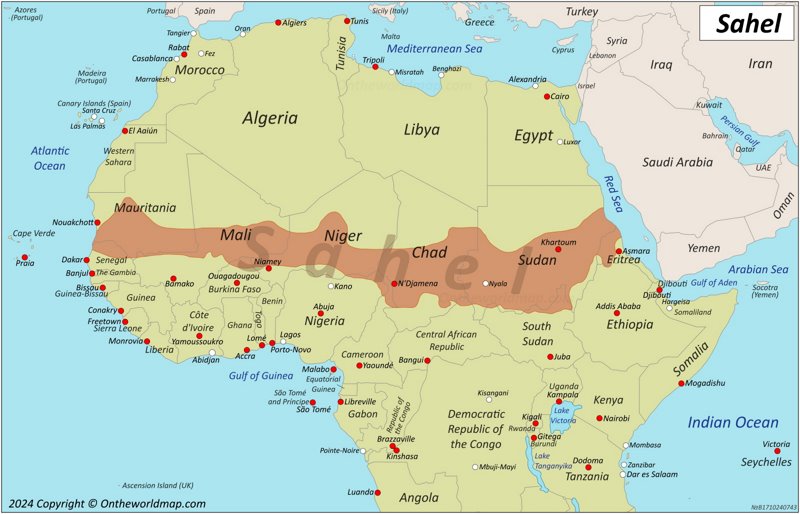 Map Of The Sahel Africa Ontheworldmap