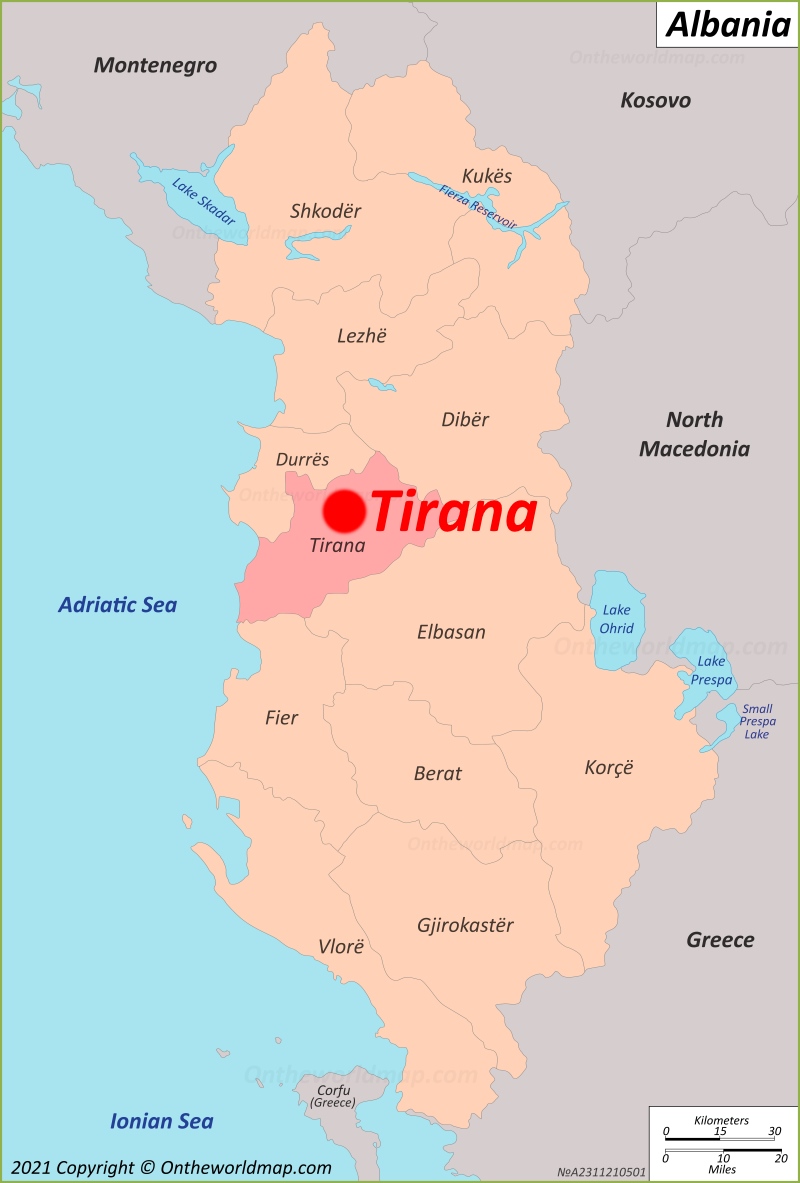 Tirana Map | Albania | Detailed Maps of Tirana