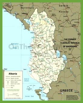 Political map of Albania