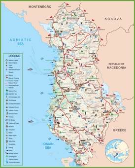 Tourist map of Albania