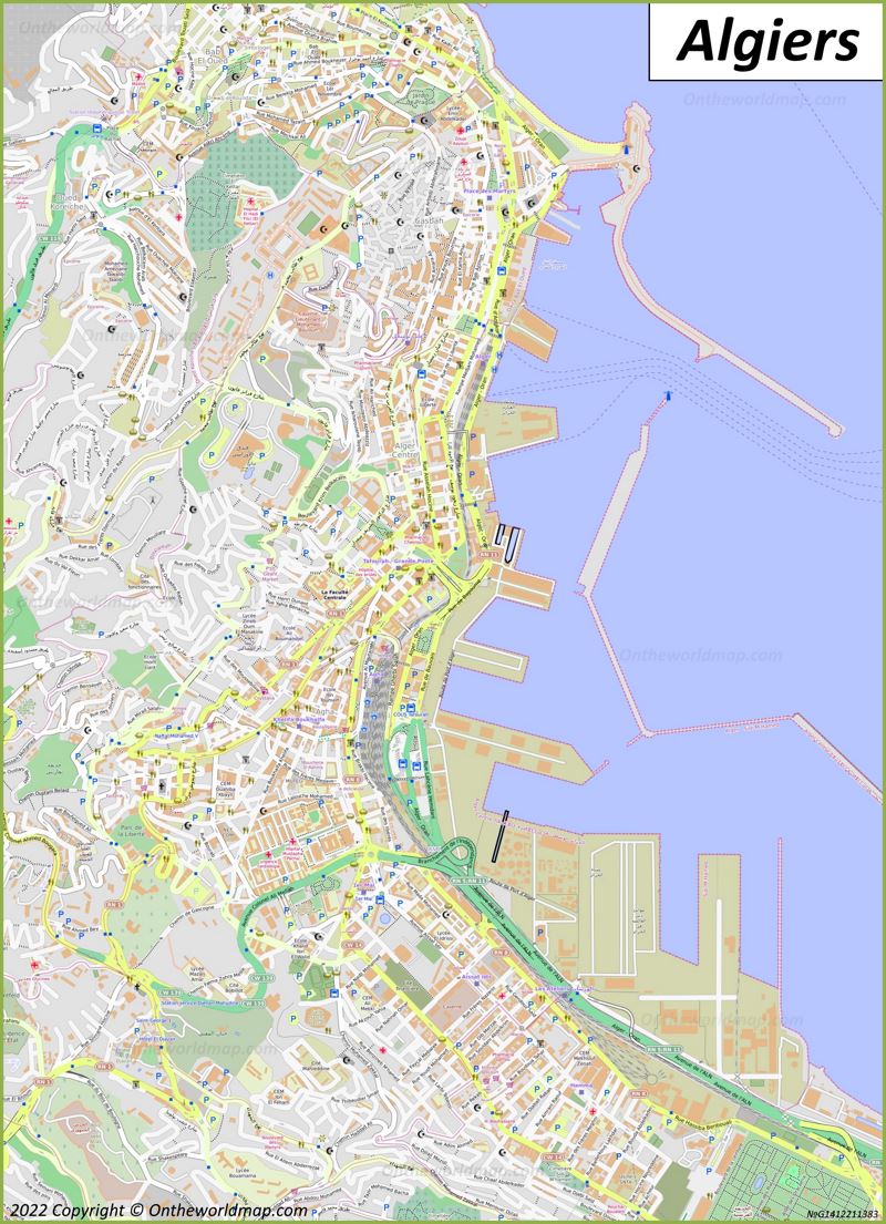 Algiers Map  Algeria  Detailed Maps of Algiers (Alger)