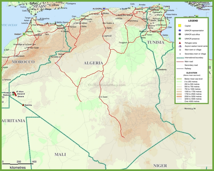 Large detailed map of Algeria