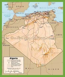 Political map of Algeria