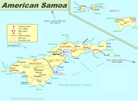 Large detailed map of American Samoa