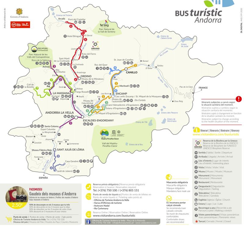 Andorra Tourist Bus Map
