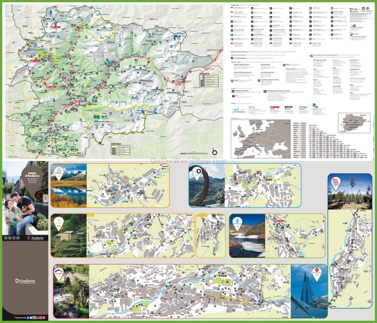 Large detailed tourist map of Andorra