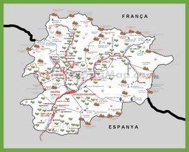 Topographical map of Andorra