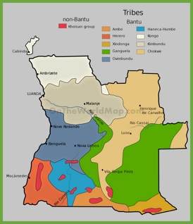 Map of ethnic groups in Angola