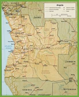 Road map of Angola