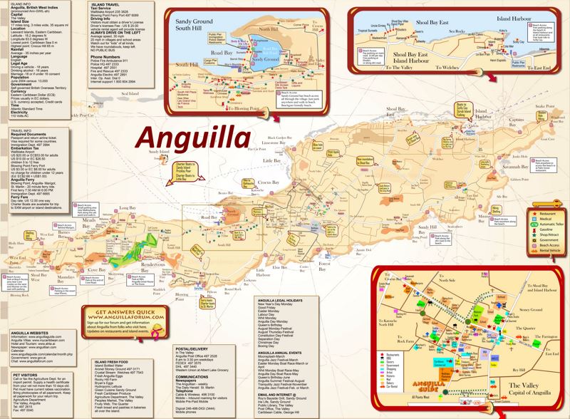 Anguilla Tourist Attractions Map Max 
