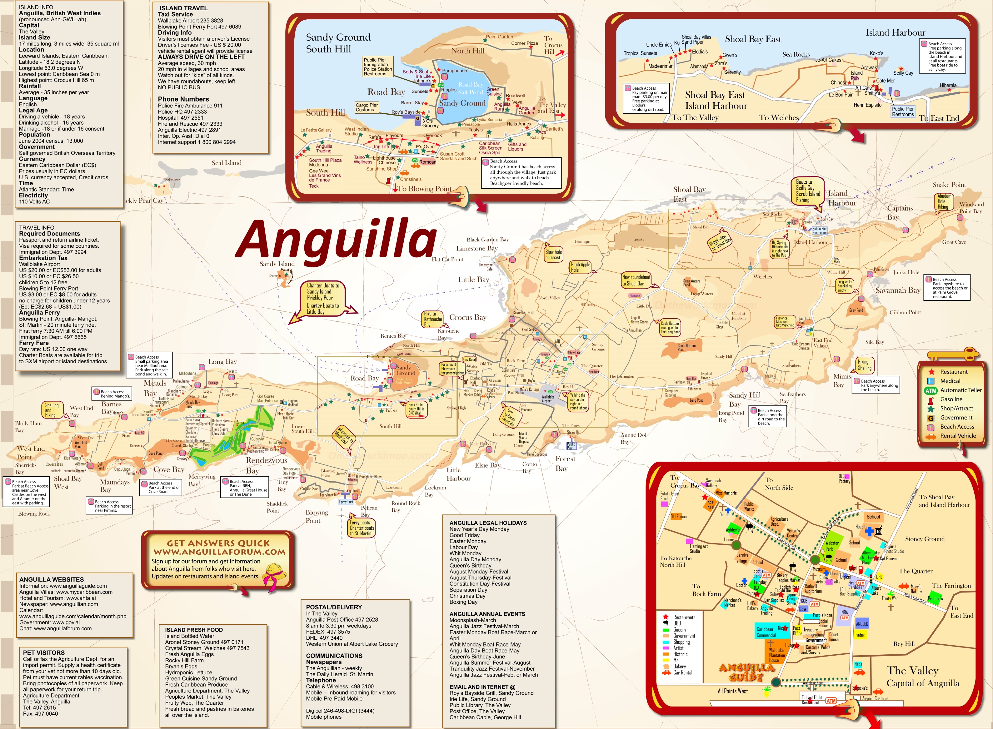 Anguilla Tourist Attractions Map