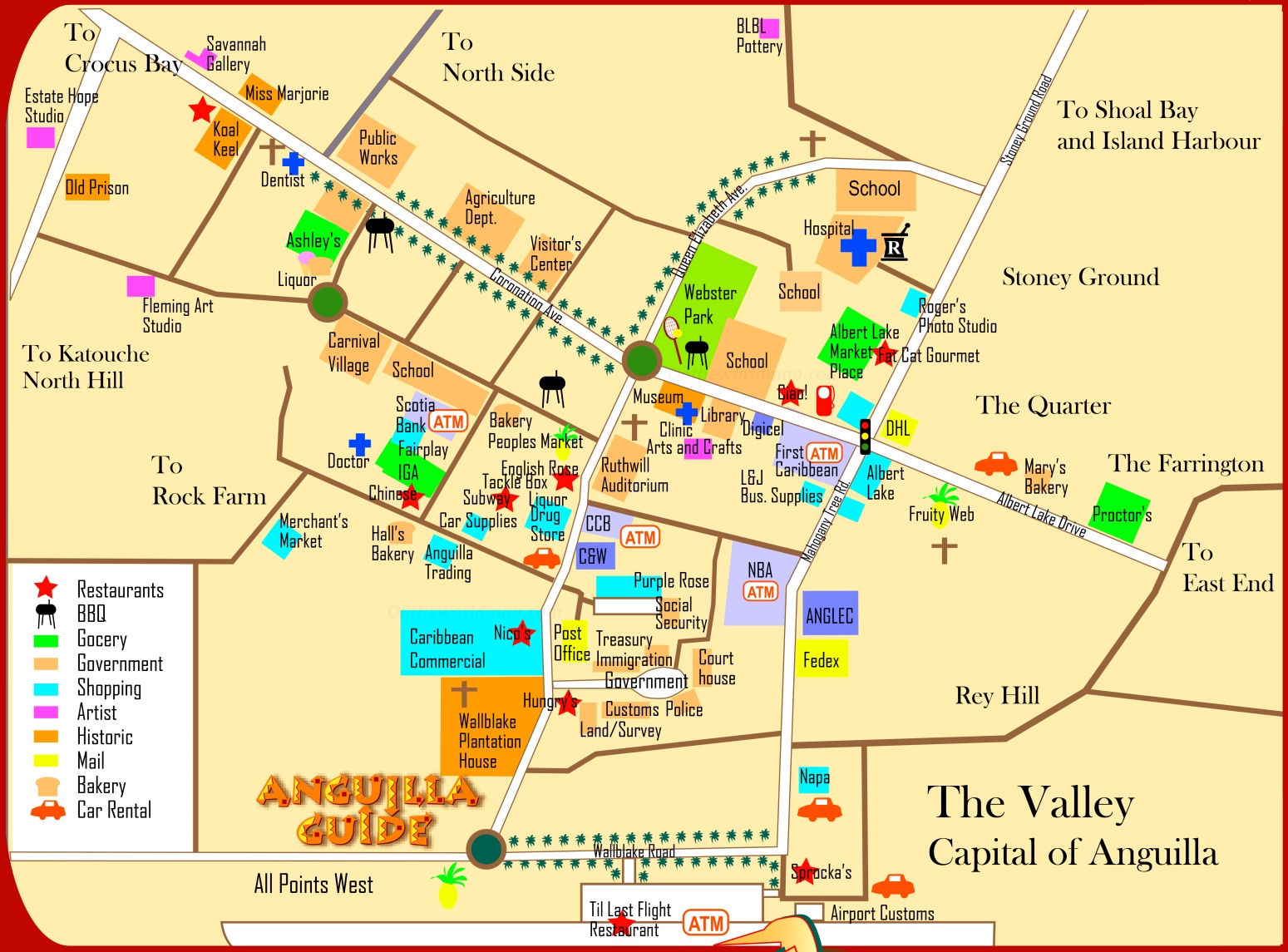 The Valley Tourist Map