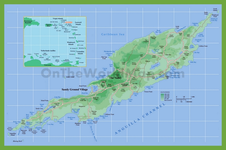 Political map of Anguilla