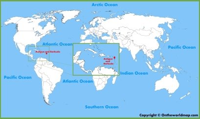 Antigua and Barbuda Location Map