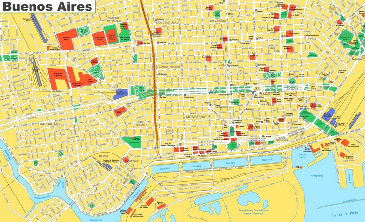 Buenos Aires tourist map