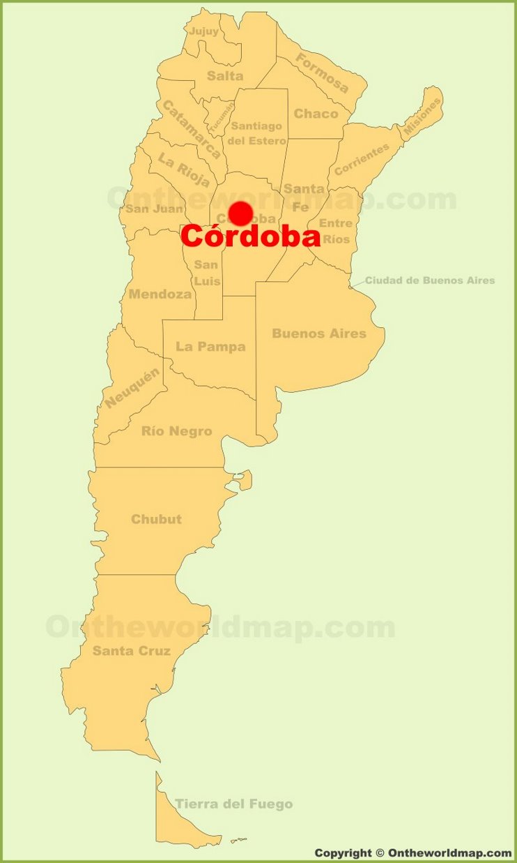 Córdoba location on the Argentina map
