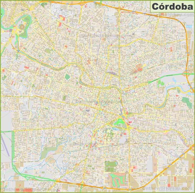 Large detailed map of Córdoba