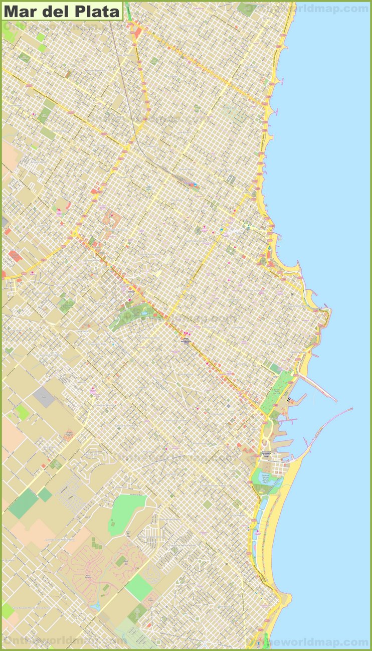 Large detailed map of Mar del Plata